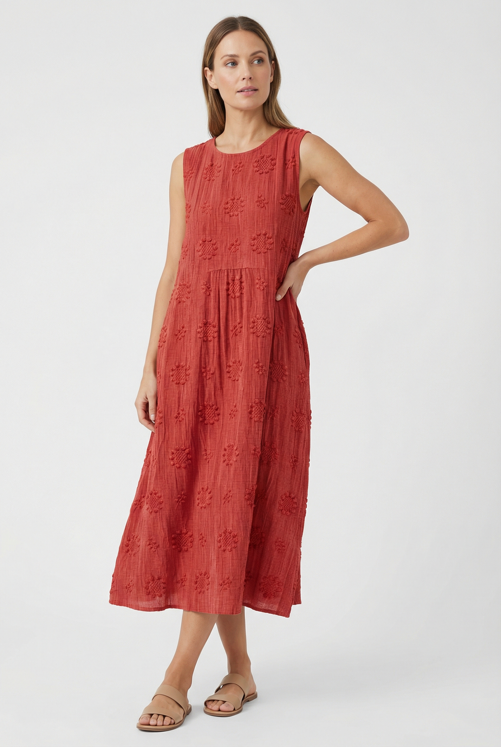 Women's Lightweight Midi Dress with Pockets