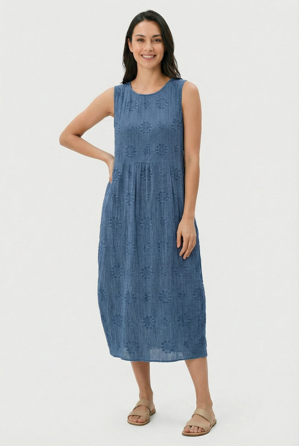 Women's Lightweight Midi Dress with Pockets