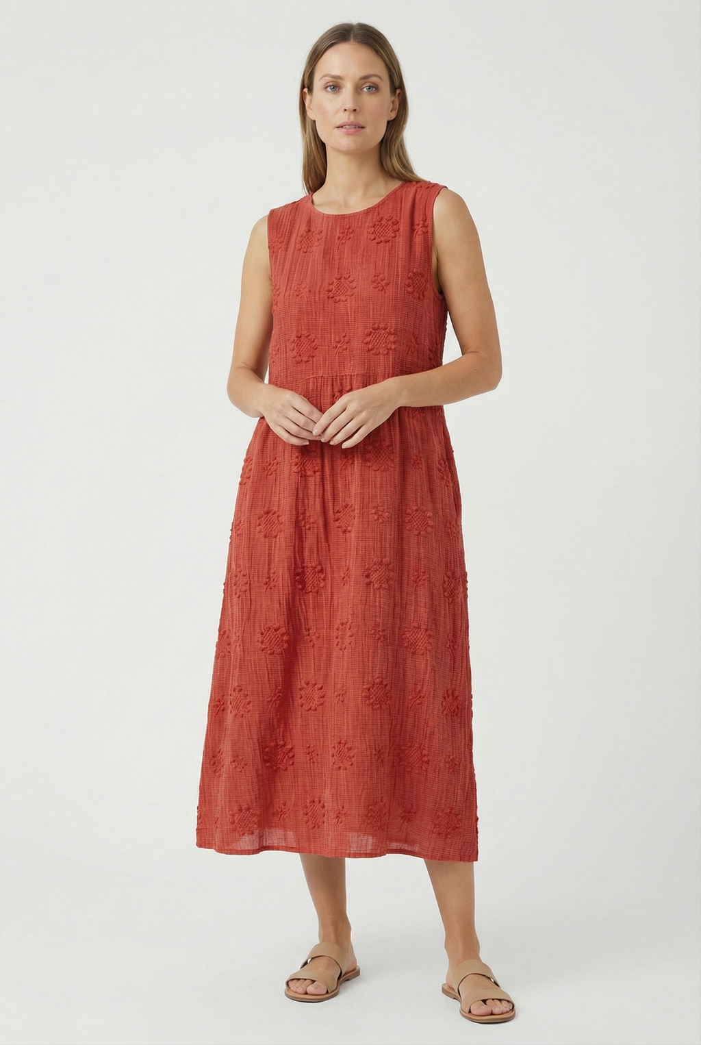 Women's Lightweight Midi Dress with Pockets