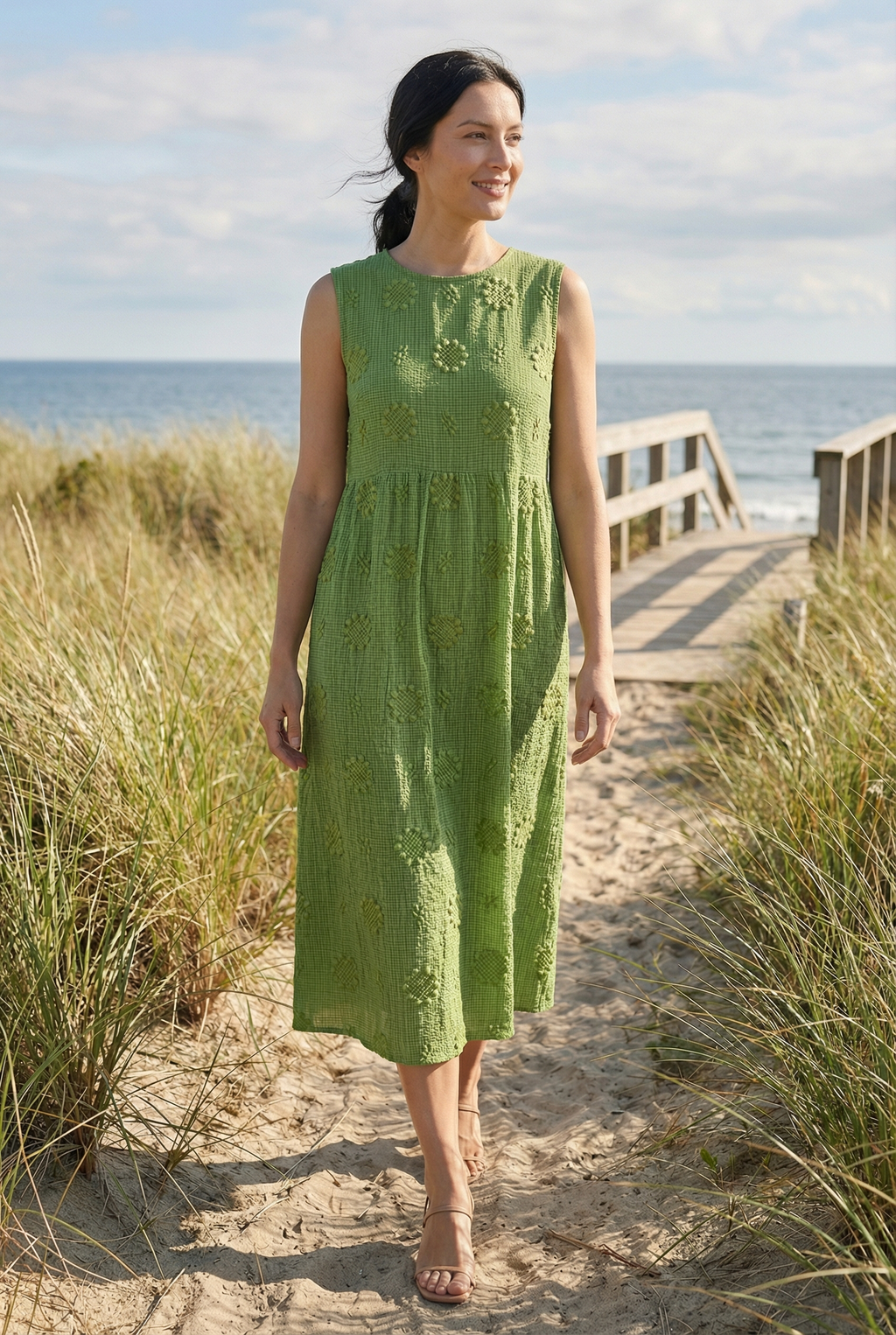 Women's Lightweight Midi Dress with Pockets