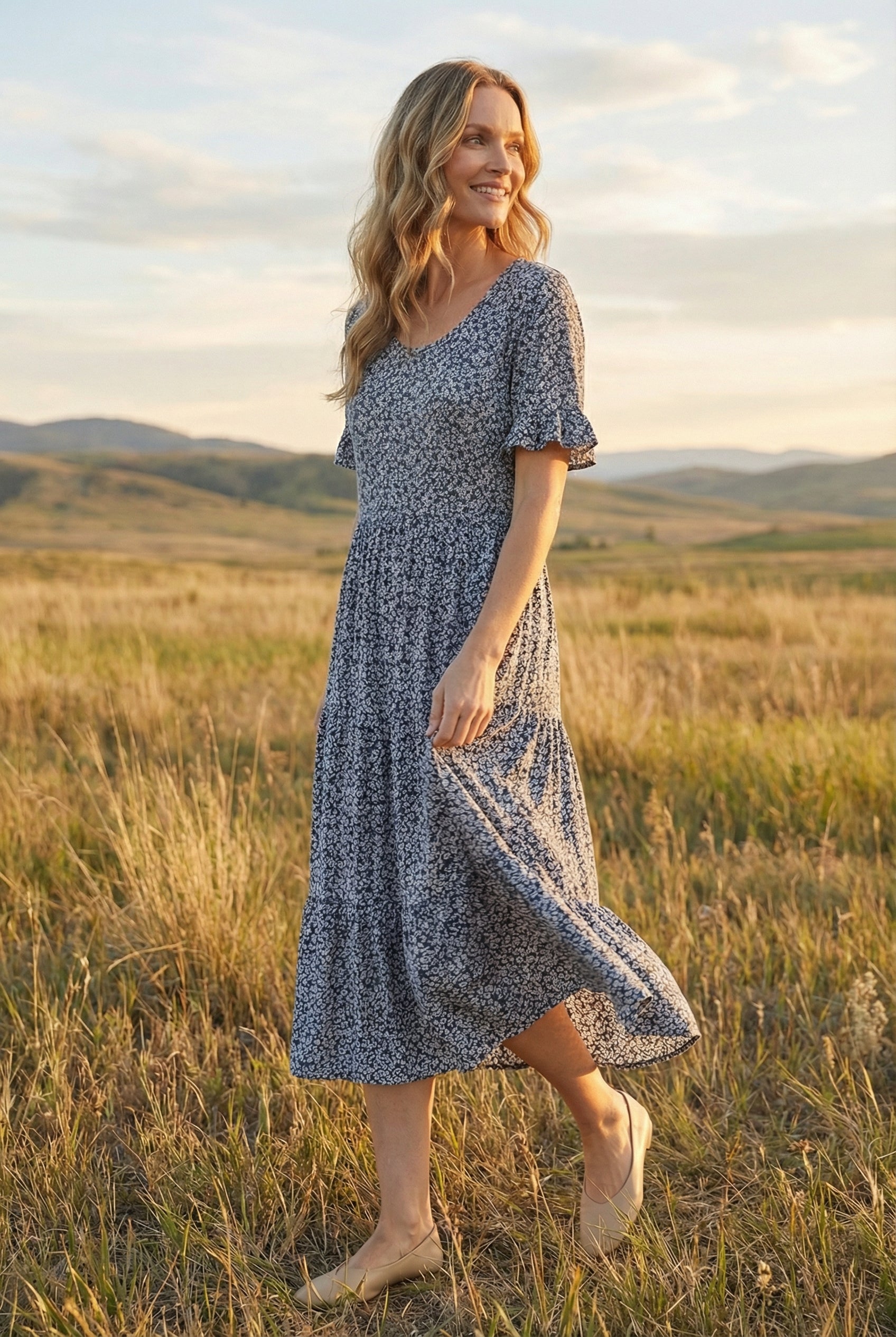 Women's  Relaxed Fit Summer Midi Dress