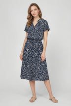 Women's lightweight floral waistband midi dress, casual occasion styling
