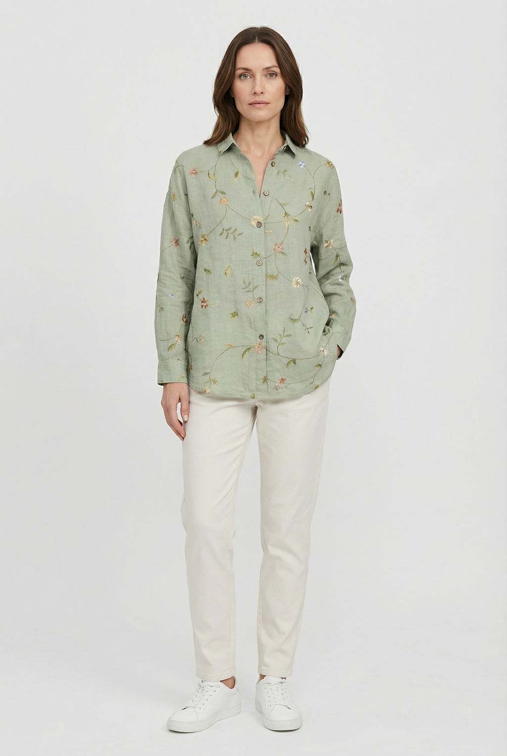 Women's Lightweight Fabric Floral Shirt - Relaxed Fit for Everyday Wear