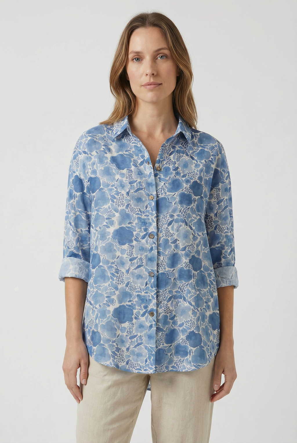 Women's Lightweight Fabric Floral Shirt - Relaxed Fit for Everyday Wear