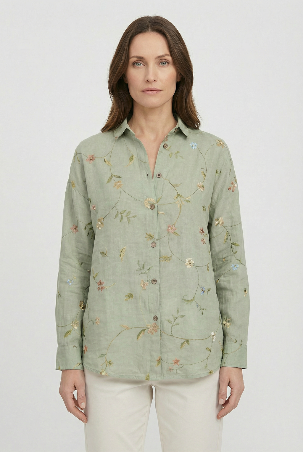 Women's Lightweight Fabric Floral Shirt - Relaxed Fit for Everyday Wear