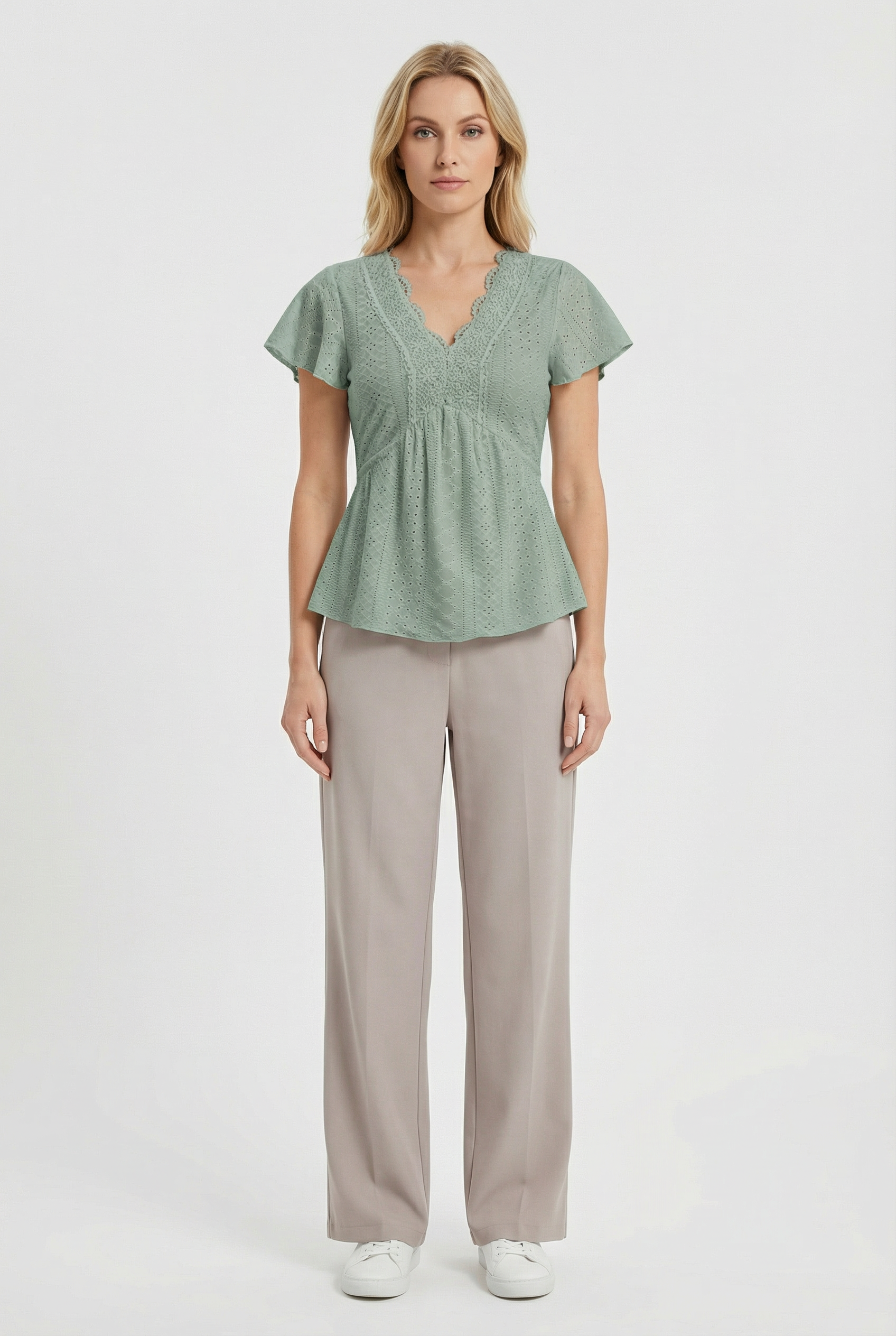 Women's Cotton Blend Lace Casual Blouse