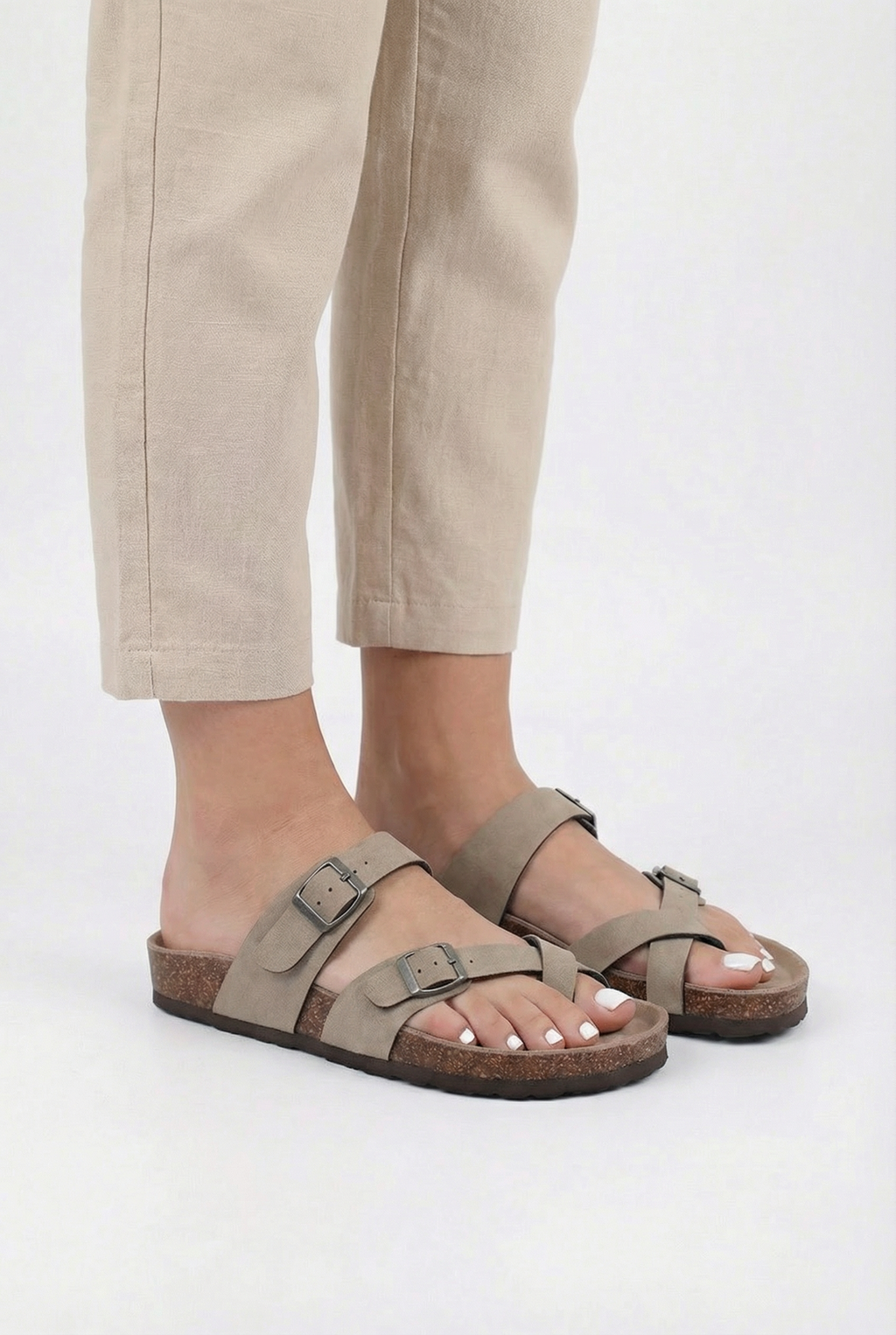 Women's cork insole mule slippers, additional colour option front view