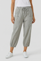 Women's high waist cotton pants in alternate colour, front view