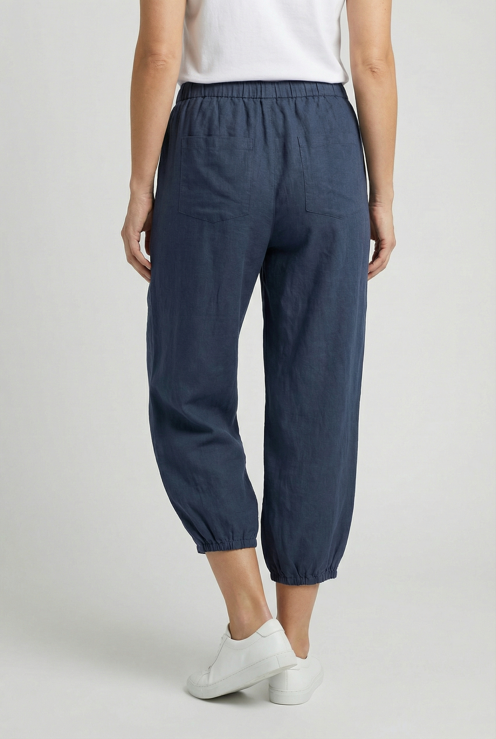 Women High Waist Cotton Pants - Comfortable Fit