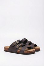 Women's cork pool sandals in alternate colour, front view