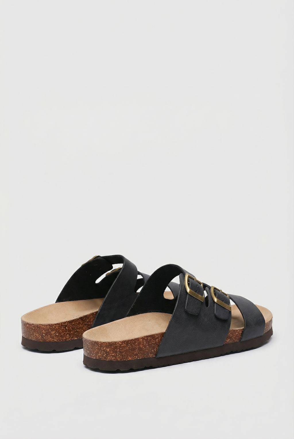 Women's non-slip pool sandals, side view showing cork sole
