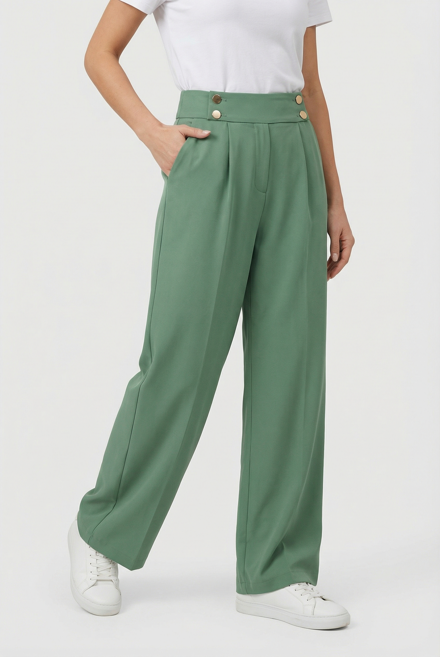Women's Wide Leg Pants - Straight Fit