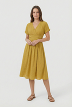 Women's V-neck midi dress, third colour front view