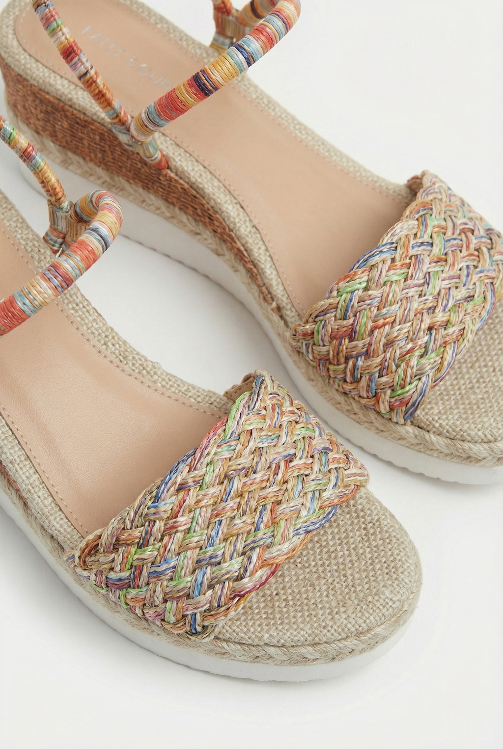Women's casual woven sandals styled for summer, full length