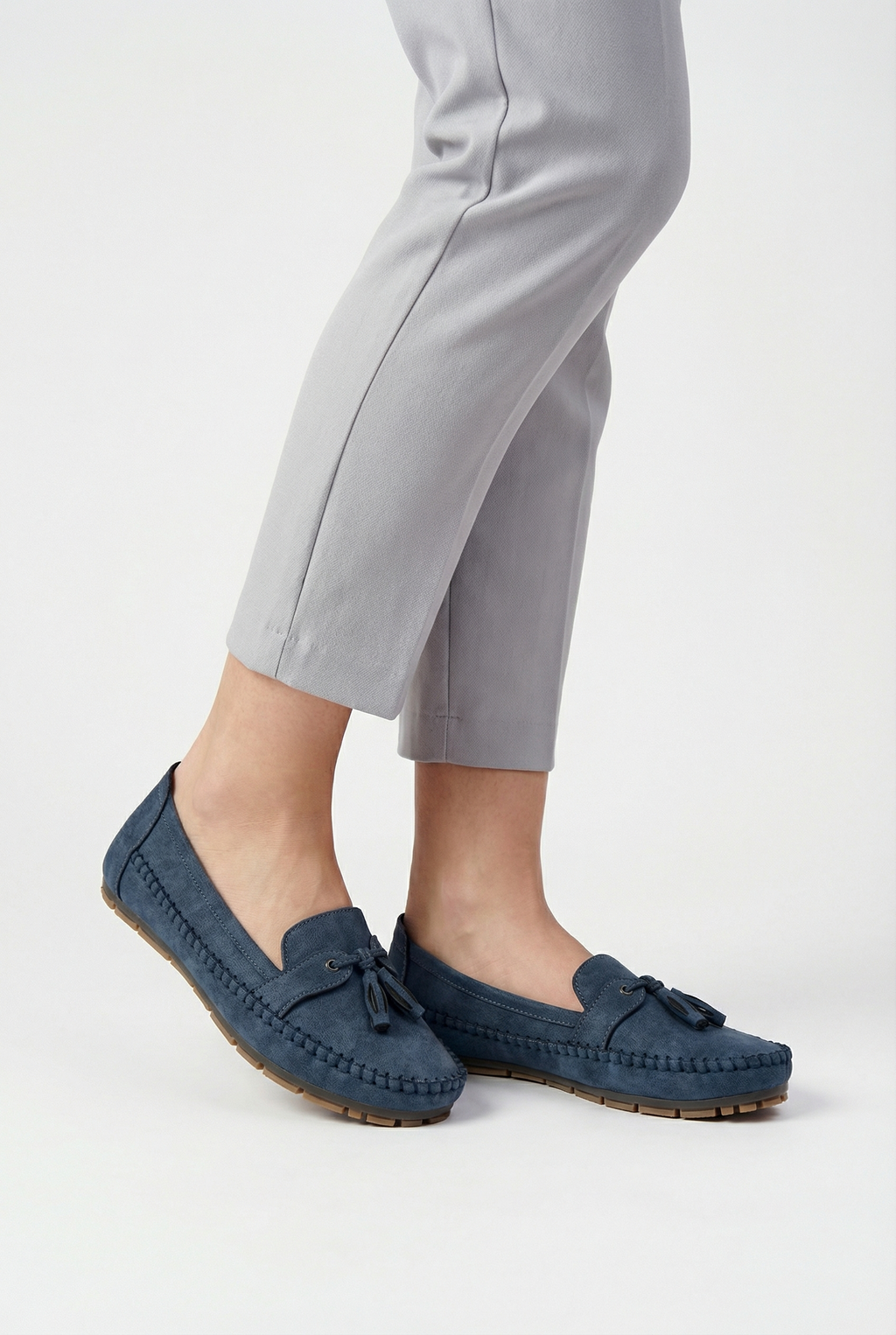 Women's Soft Fabric Loafers with Bow Detail