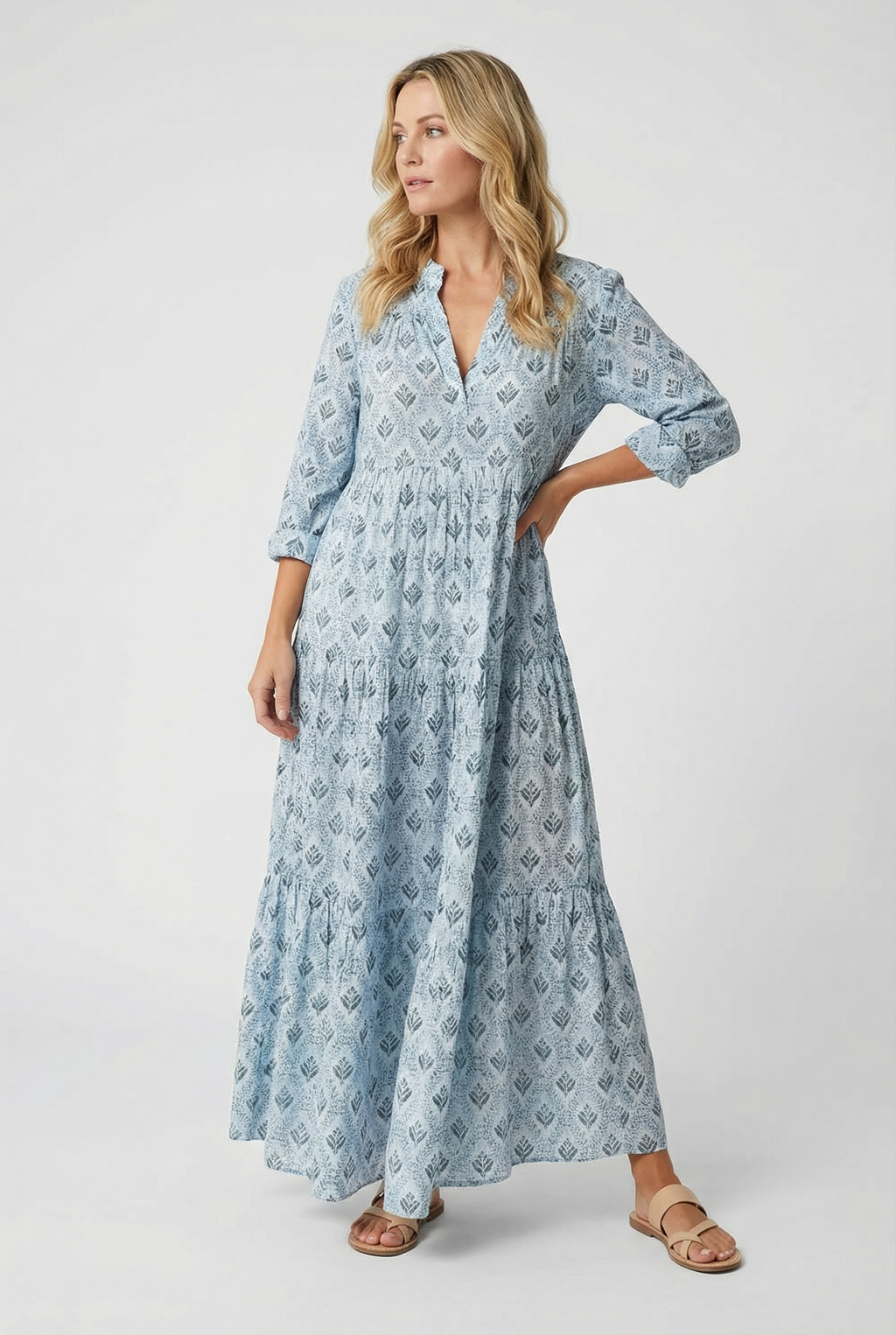 Women's lightweight maxi dress in alternate colour, front view