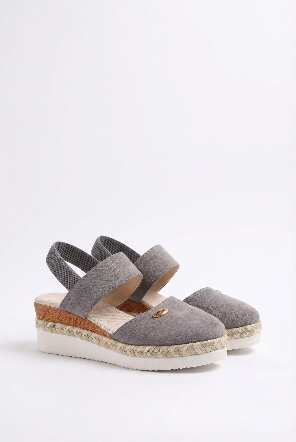 Women's espadrille wedge sandals with closed toe, front view