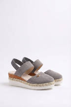 Women's espadrille wedge sandals with closed toe, front view