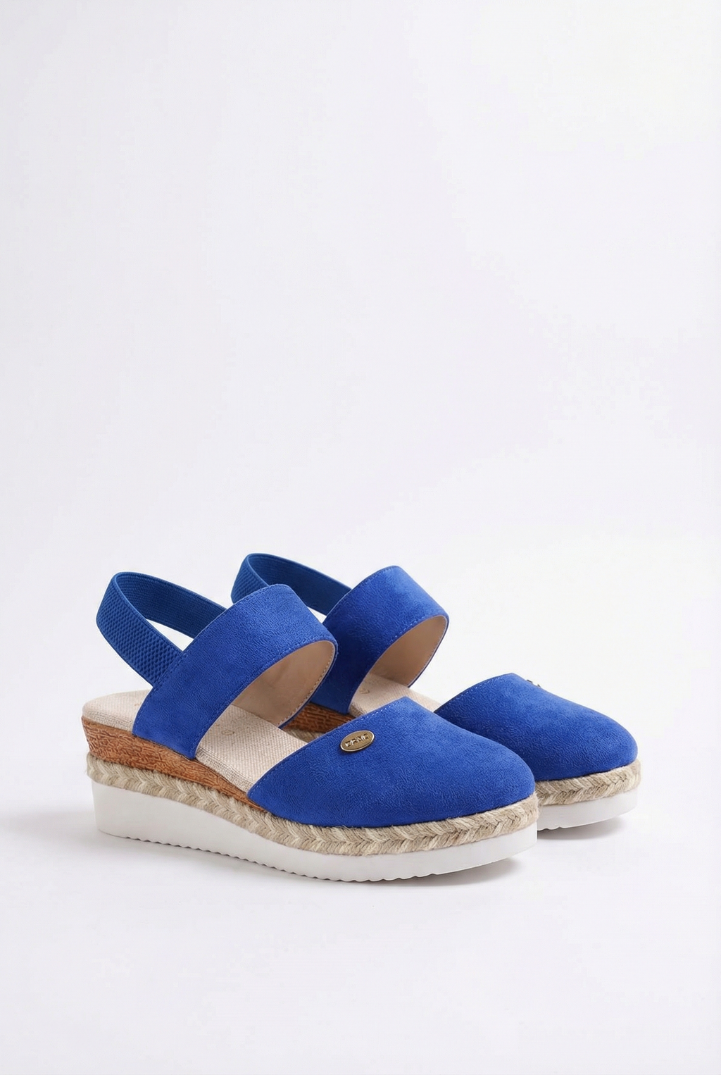 Women's closed toe wedge sandals, back view