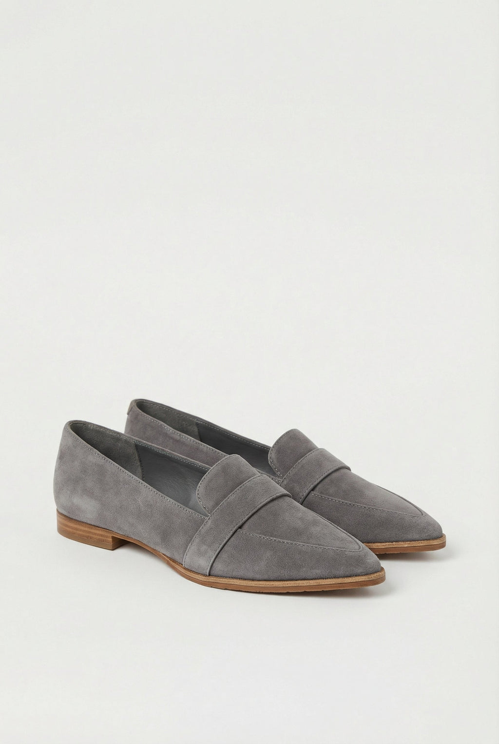 Women's suede loafers in alternate colour, front view