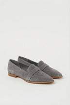 Women's suede loafers in alternate colour, front view