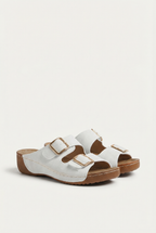 Women's open toe wedge sandals with 5cm heel, front view