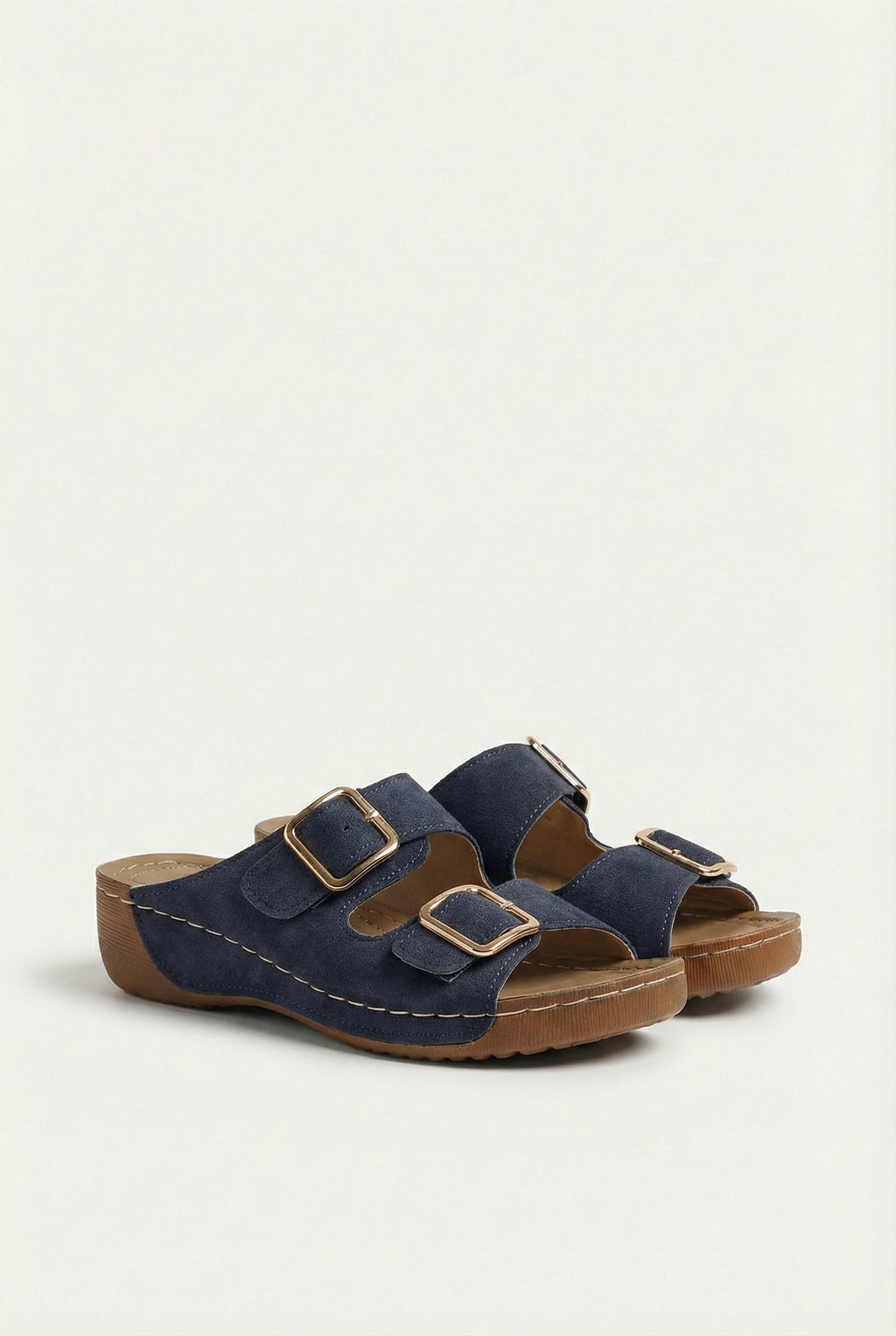 Women's summer wedge sandals in alternate colour, front view