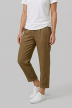 Women's summer trousers, back view showing relaxed fit