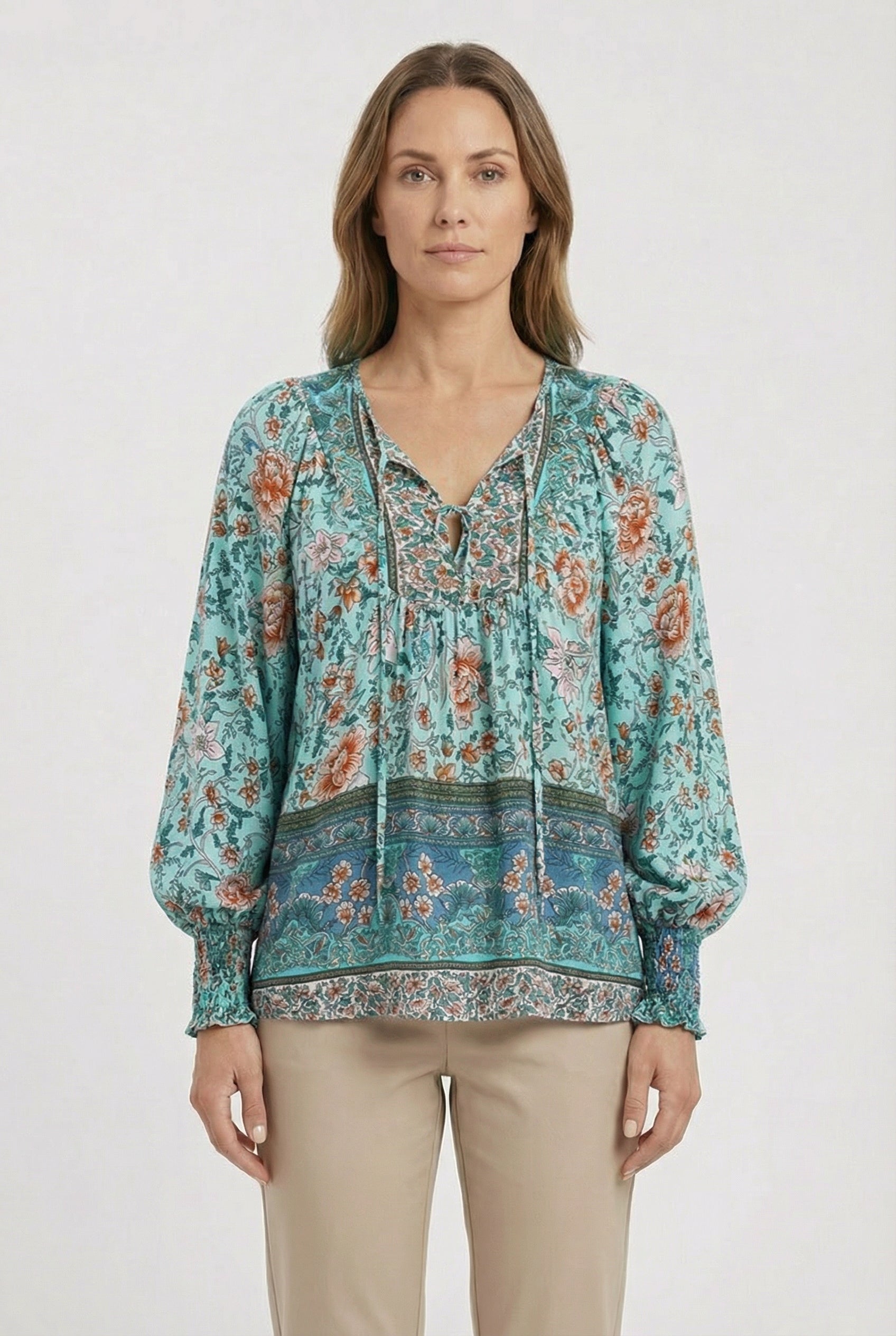 Women's flattering fit top, back view