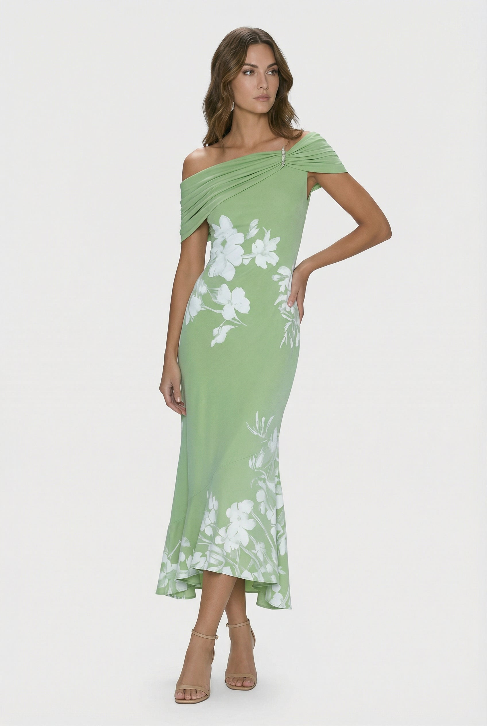 Women's Soft Fabric Midi Dress - Relaxed Fit for Various Occasions