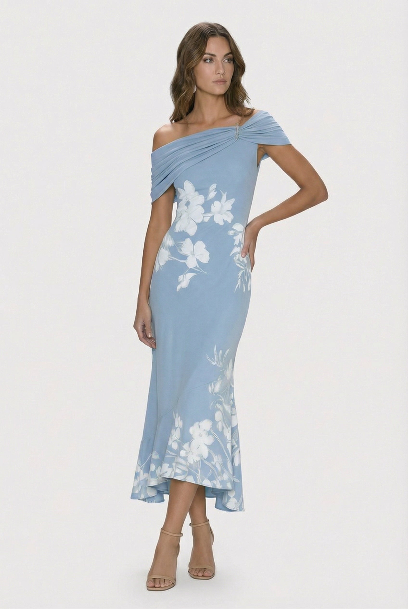 Women's Soft Fabric Midi Dress - Relaxed Fit for Various Occasions