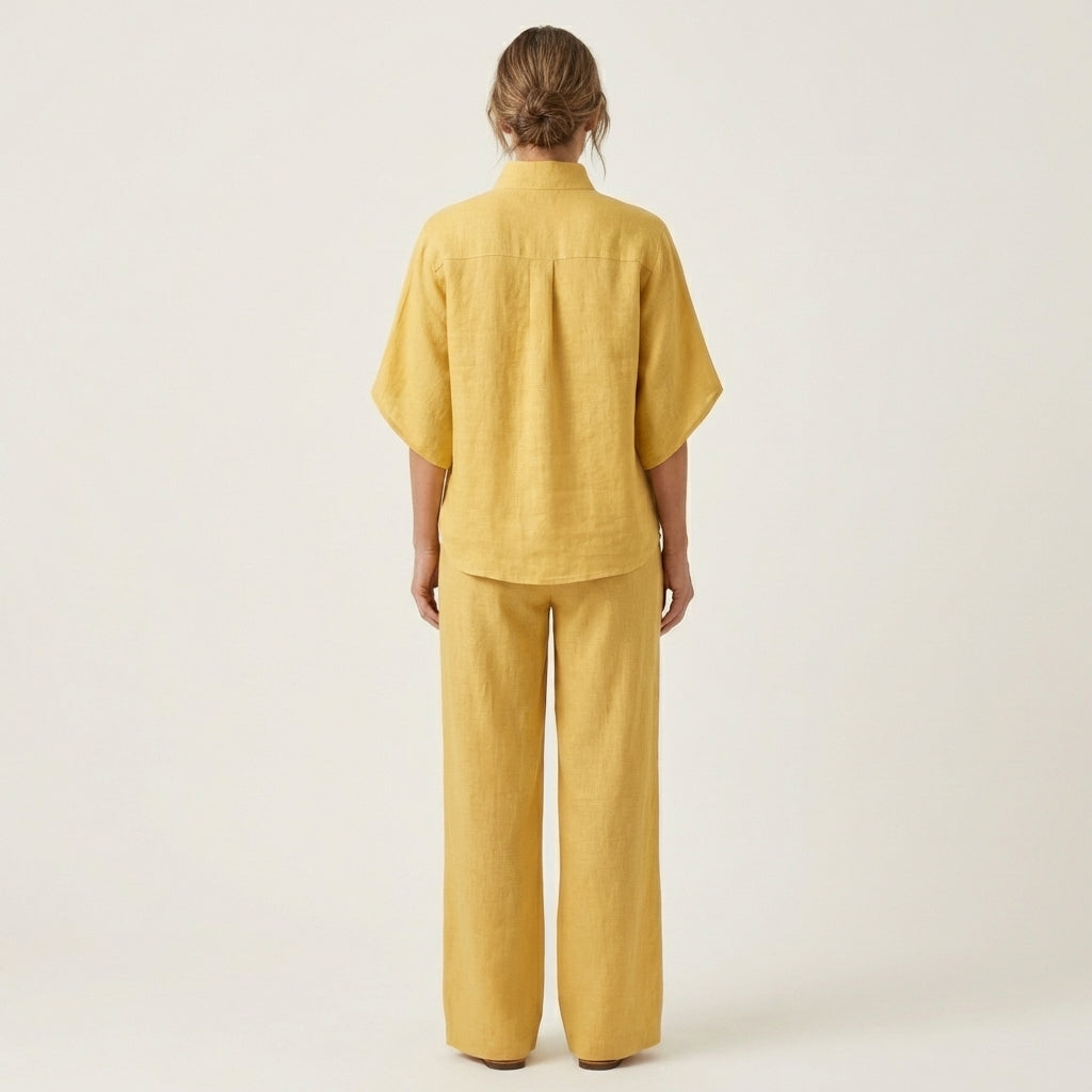 Lightweight linen two-piece co-ord set, lifestyle view