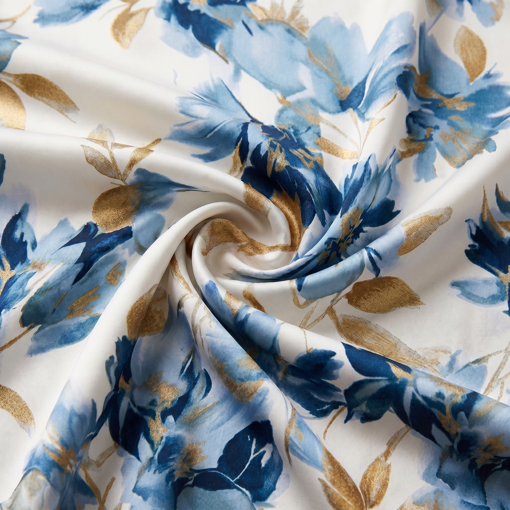 Floral wrap midi dress short sleeves close-up