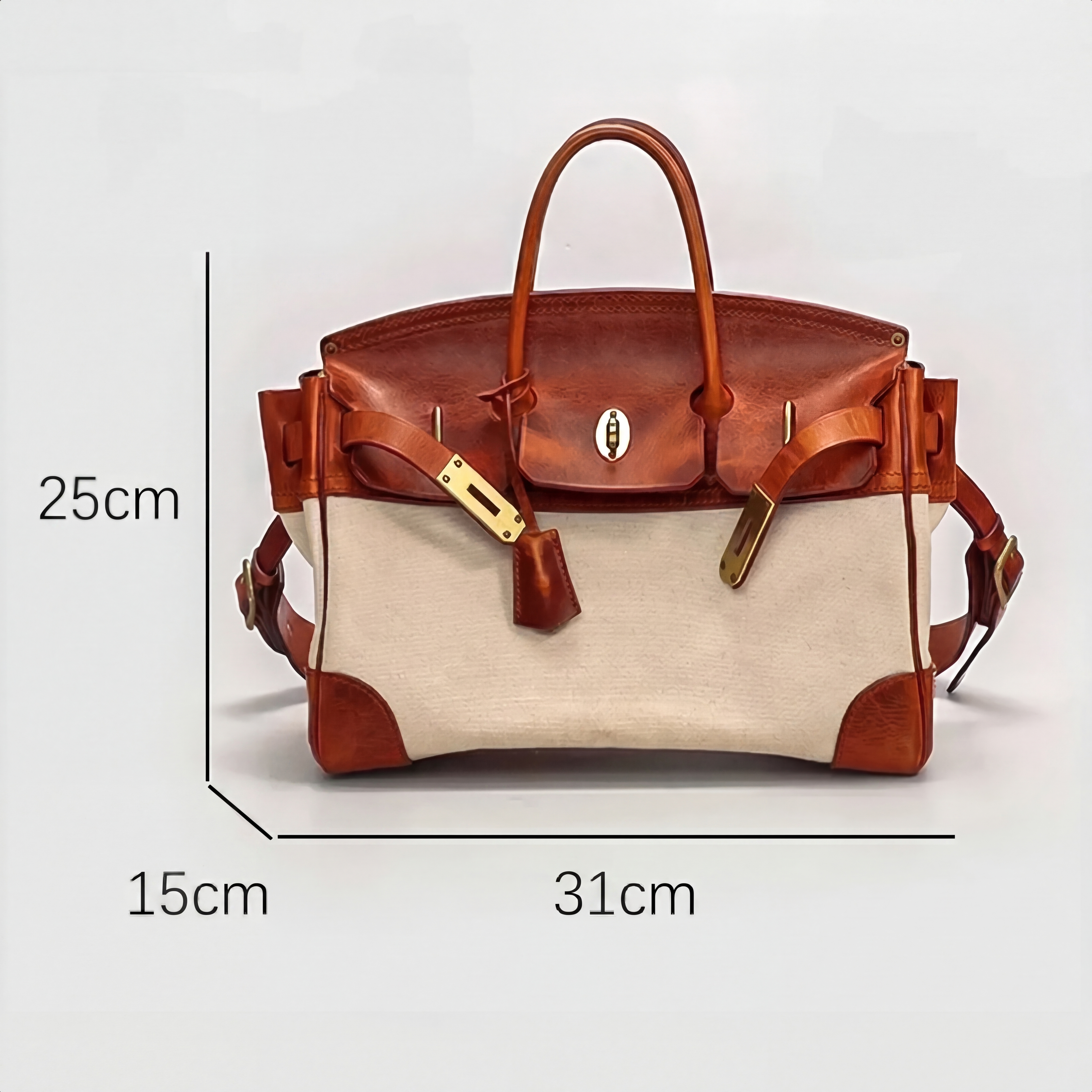 Light chocolate canvas overnight bag