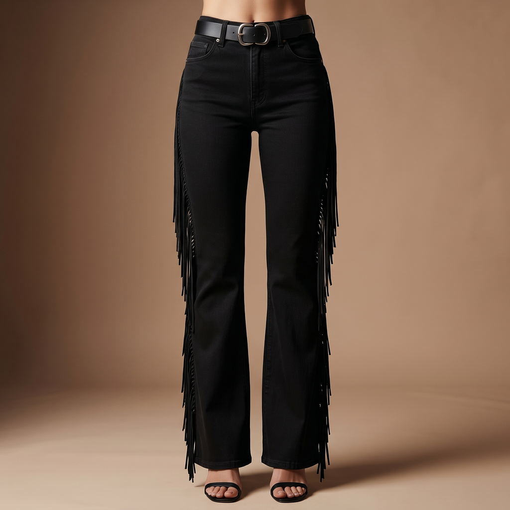 Fringe Bootcut Cowboy Jeans