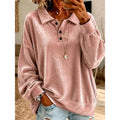 Pink relaxed collared jumper, front view