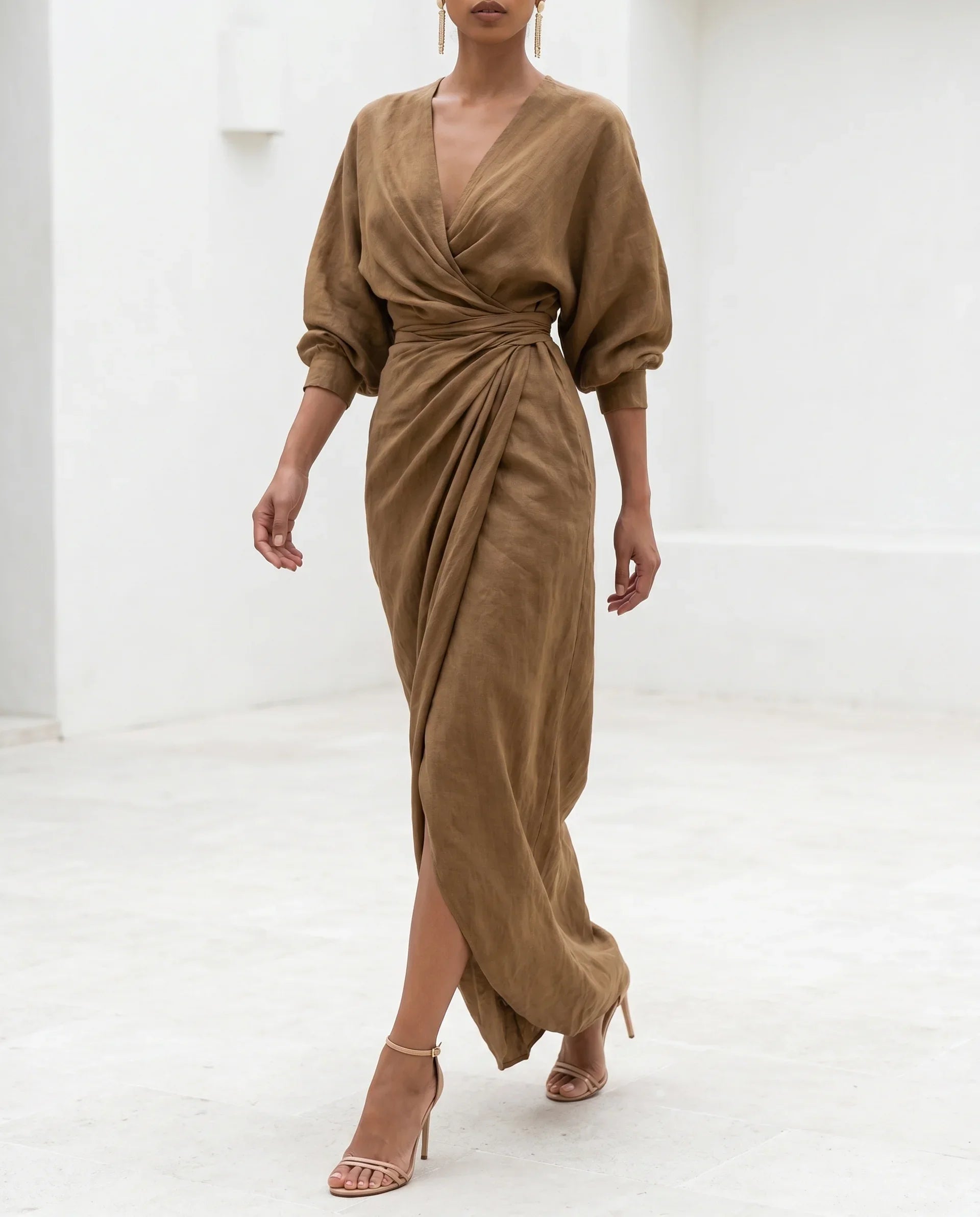 Maxi dress wrap belt full length | Alba Muse