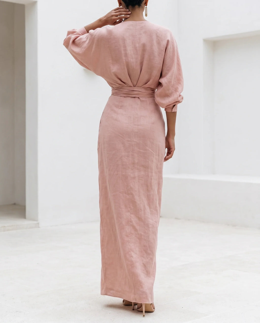 Deep V-neck maxi dress evening occasion | Alba Muse