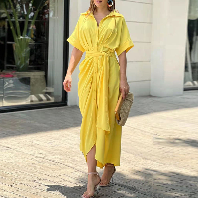Women’s Wrap Short Sleeve Midi Dress