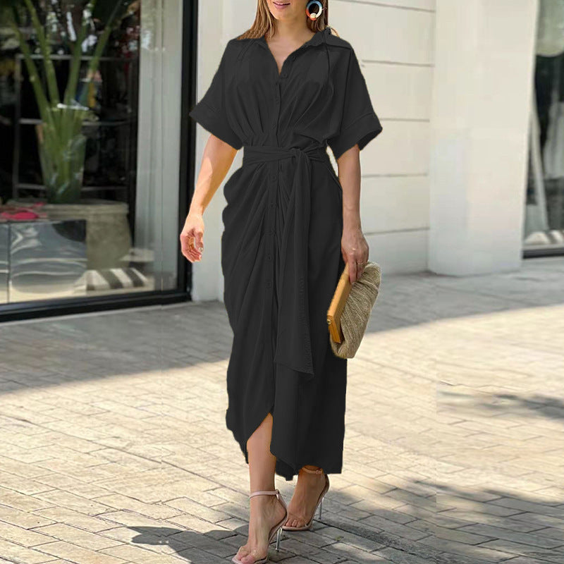 Women’s Wrap Short Sleeve Midi Dress