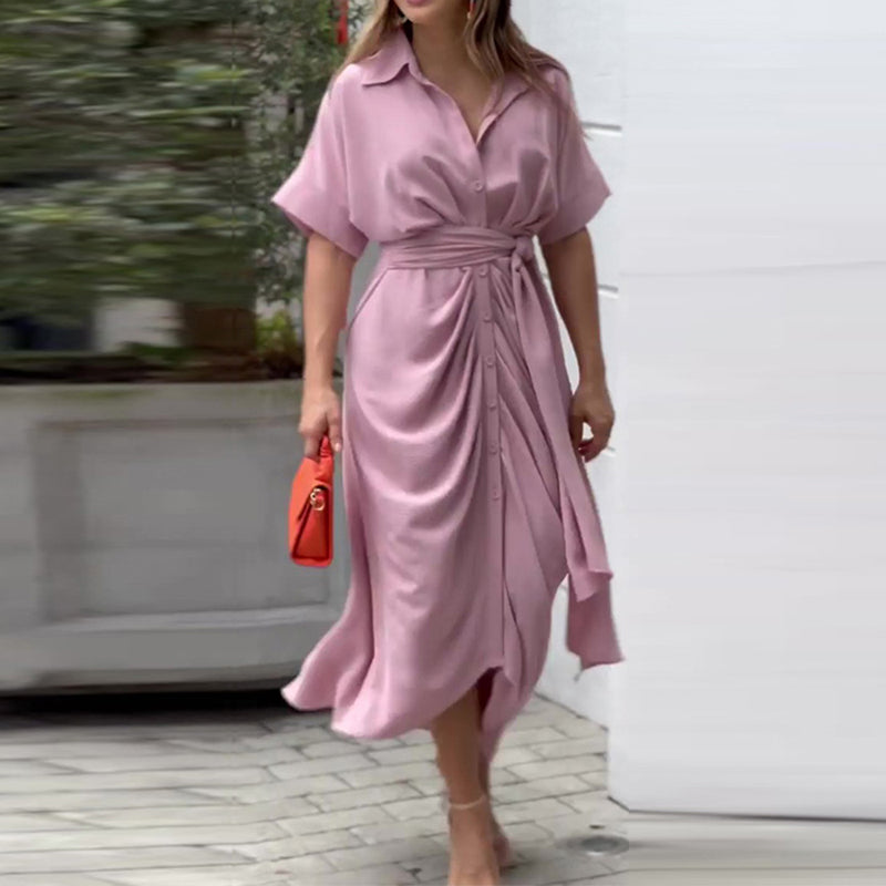 Women’s Wrap Short Sleeve Midi Dress