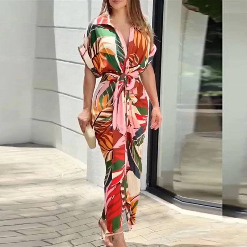 Women’s Wrap Short Sleeve Midi Dress