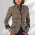 Coffee Wool Blend Blazer, front view