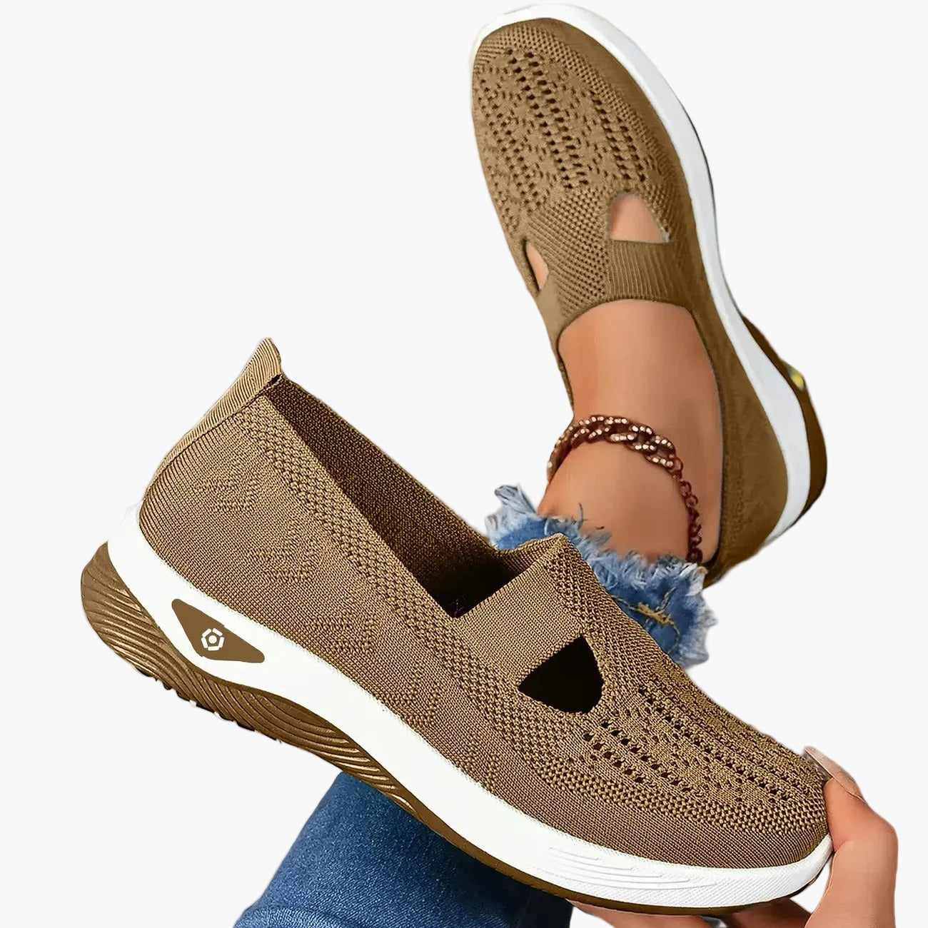 Orthopaedic slip-on trainers back view heel detail