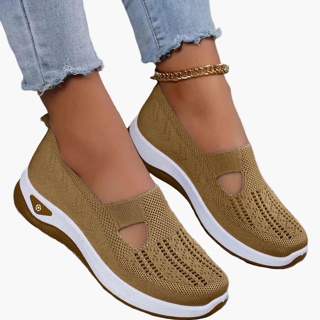 Slip-on trainers lifestyle on-feet shot leisure style