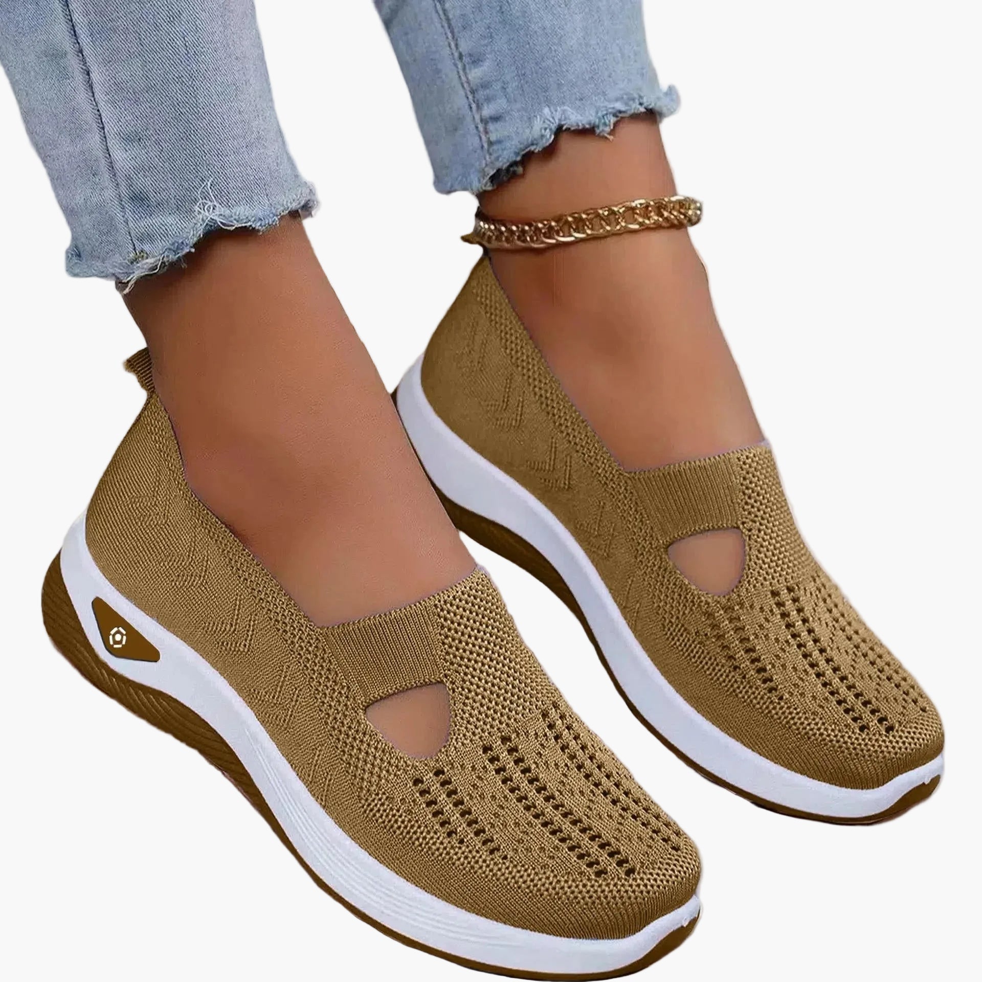 Slip-on trainers lifestyle on-feet shot leisure style