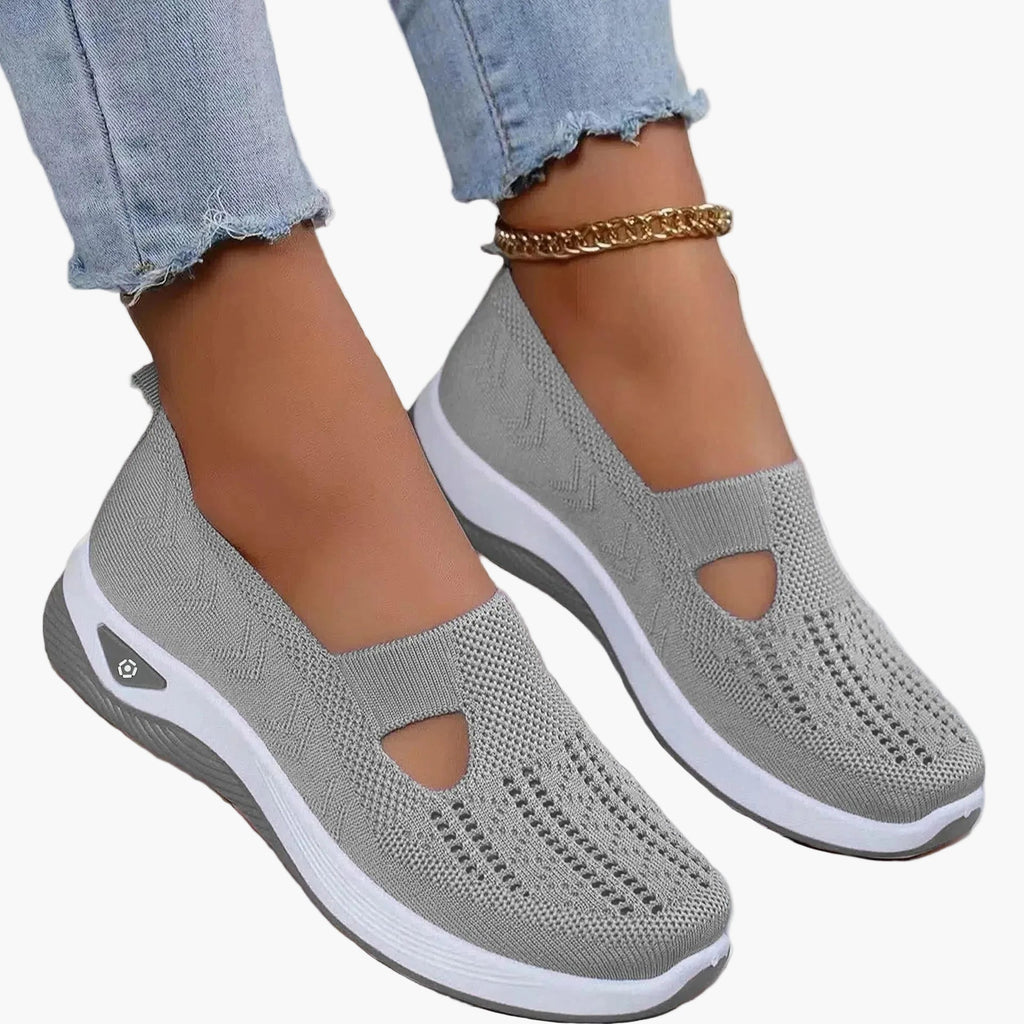 Slip-on trainers side profile view non-slip sole
