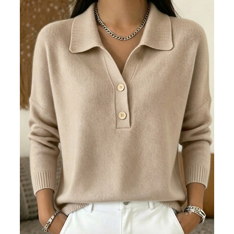 Refined Collared Button Jumper