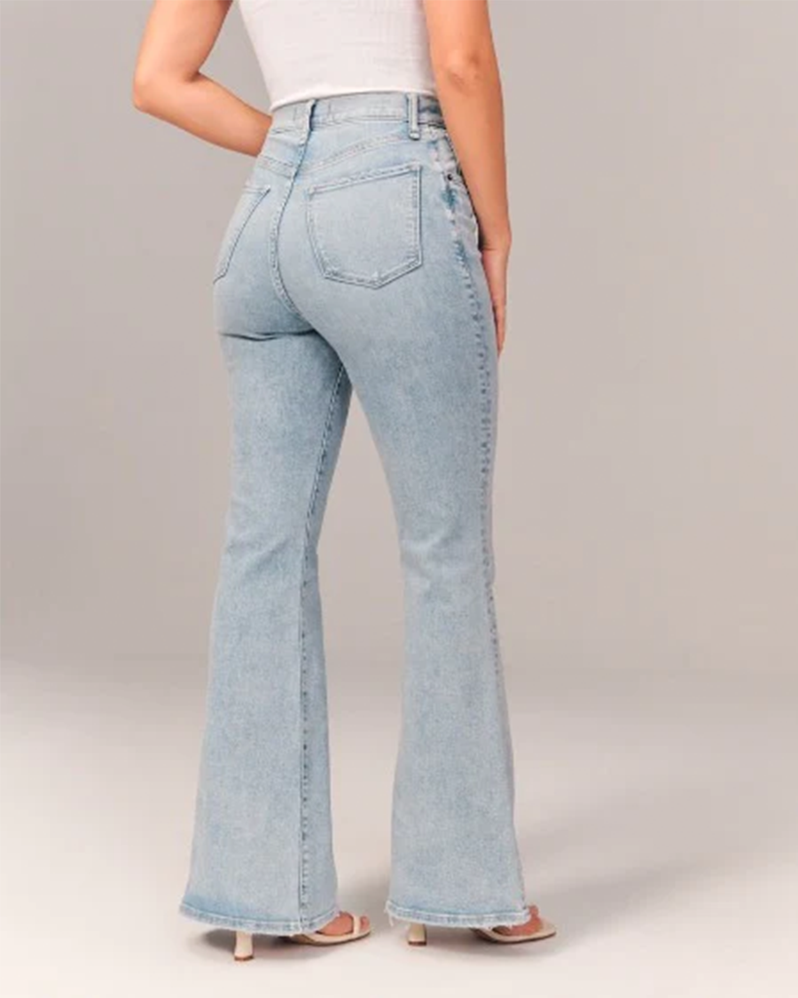 High-Waisted Flare Denim Jeans