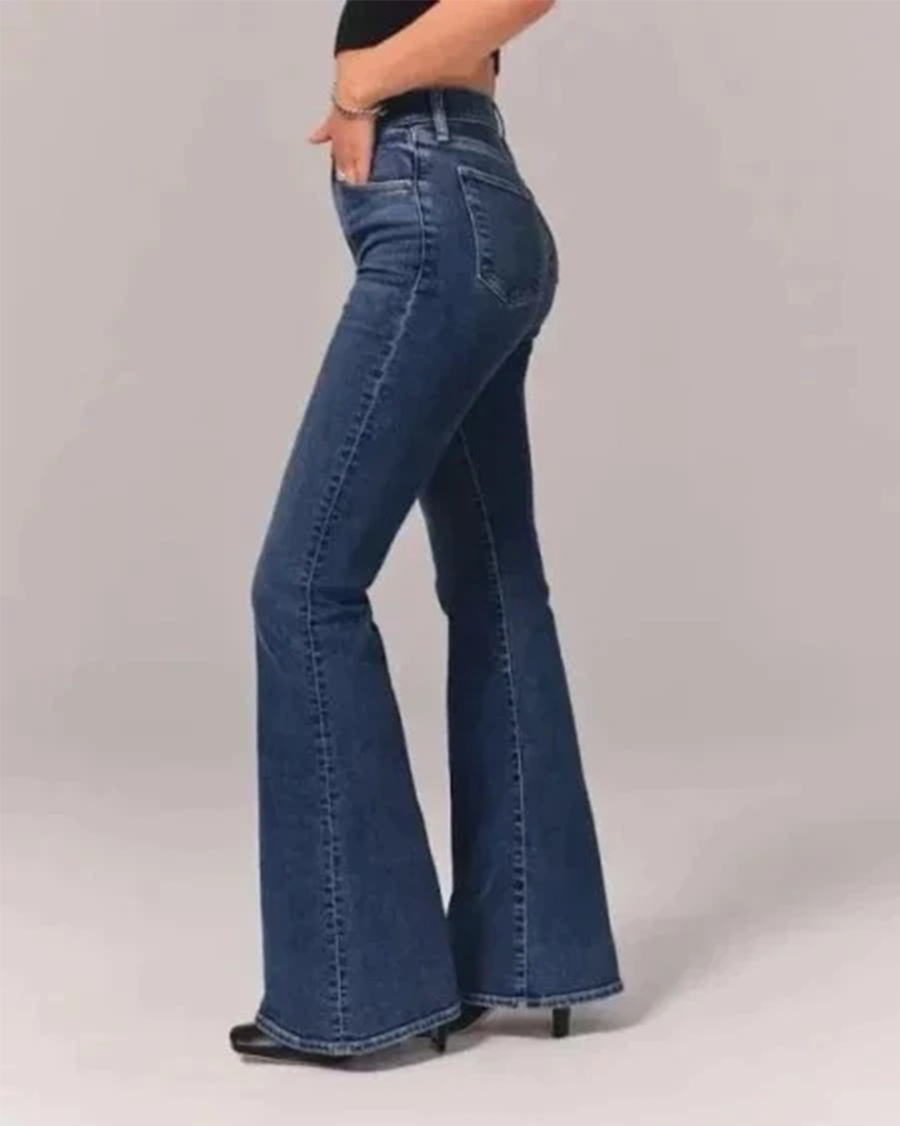 High-Waisted Flare Denim Jeans